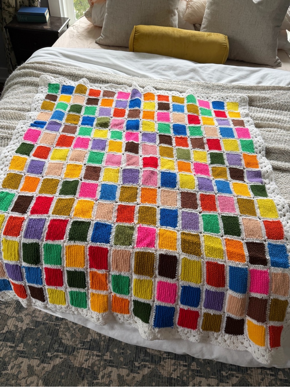 Handmade Multicolor Patchwork Knit Children’s Blanket